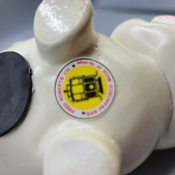 Fred Roberts San Francisco Taiwan Vintage Pig Piggy Bank Cream Yellow - Picture 5 of 11